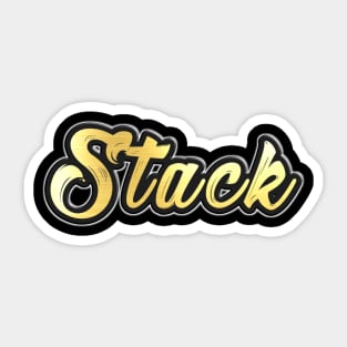 Shiny black and gold STACK word design ver.2 Sticker